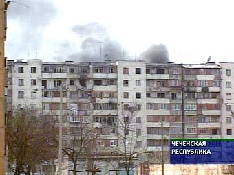 Вид Грозного, кадр телеканала НТВ, архив, 2005 год
